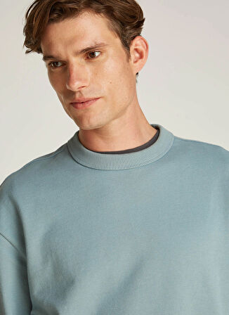 Calvin Klein Jeans Açık Gri Erkek Sweatshırt J30J326769PC2 TEXTURED CREPE JERSEY