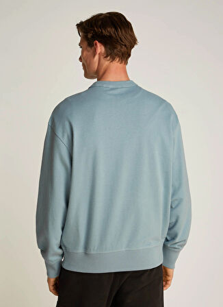 Calvin Klein Jeans Açık Gri Erkek Sweatshırt J30J326769PC2 TEXTURED CREPE JERSEY
