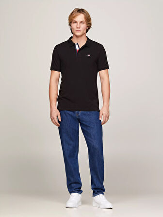 Erkek Tjm Slim Pat Polo T-Shirt - Siyah | S