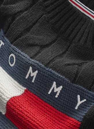 Tommy Jeans Bisiklet Yaka Normal Baskılı Siyah Kazak Kadın DW0DW14261