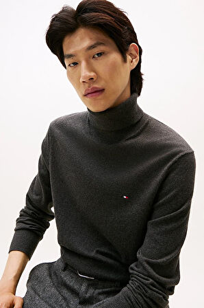 Erkek Regular Fit Kaşmir Karışımlı Balıkçı Yaka Kazak - Koyu Gri | XS