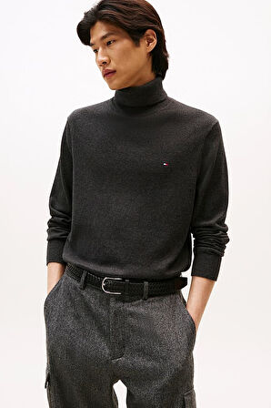 Erkek Regular Fit Kaşmir Karışımlı Balıkçı Yaka Kazak - Koyu Gri | S