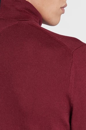 Tommy Hilfiger Pamuk ve Kaşmir Karışımlı Regular Fit Balıkçı Yaka Kazak Erkek KAZAK MW0MW28048 VLP BORDO