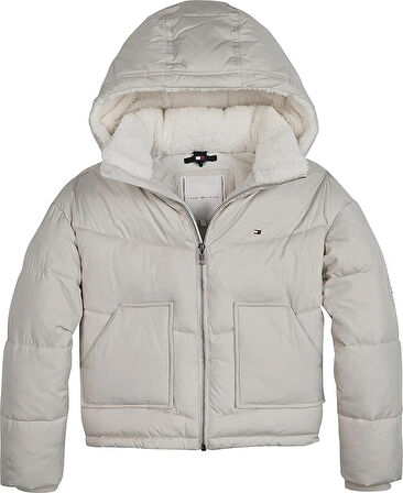 Tommy Hilfiger Chevron Teddy Lined Puffer Short Dış Giyim Kız Çocuk