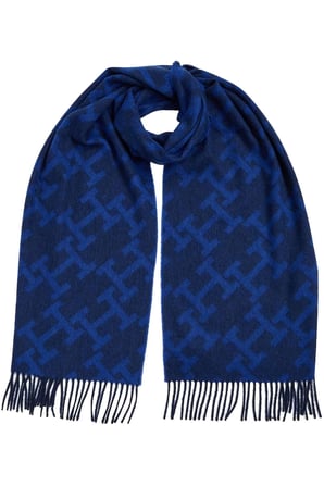 TH MONOGRAM SCARF Erkek Siyah Atkı