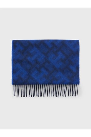 TH MONOGRAM SCARF Erkek Siyah Atkı