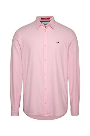 Tommy Jeans Standart Düz Pembe Erkek Gömlek DM0DM15408TG0_TJM CLASSIC OXFORD SH