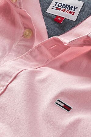 Tommy Jeans Standart Düz Pembe Erkek Gömlek DM0DM15408TG0_TJM CLASSIC OXFORD SH
