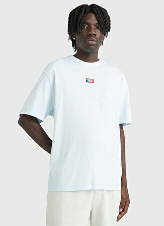 Tommy Jeans Bisiklet Yaka Düz Mavi Erkek T-Shirt DM0DM16314CYO_TJM SKATE TEE