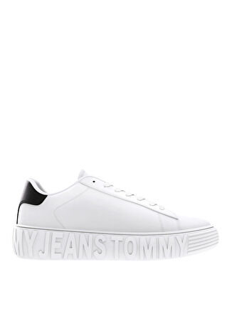 Tommy Hilfiger Beyaz Erkek Deri Sneaker TOMMY JEANS LEATHER  OUTSOLE