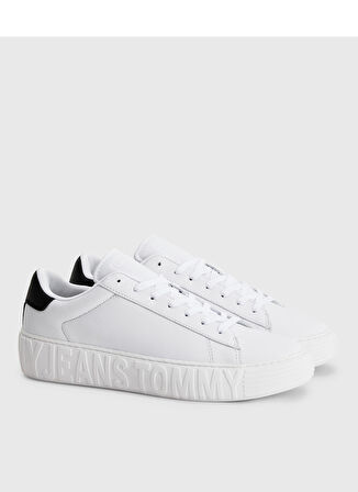 Tommy Hilfiger Beyaz Erkek Deri Sneaker TOMMY JEANS LEATHER  OUTSOLE