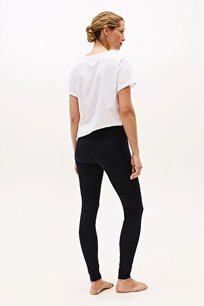 Kadın Logo Bel Bantlı Tam Boy Tayt - Lacivert | XS