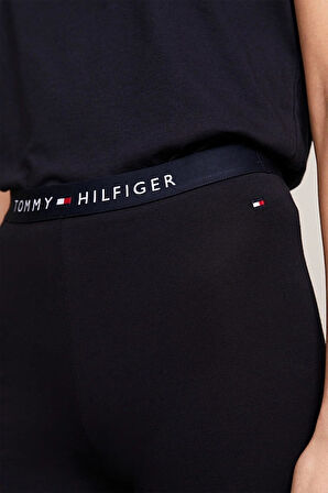 Kadın Logo Bel Bantlı Tam Boy Tayt - Lacivert | SM