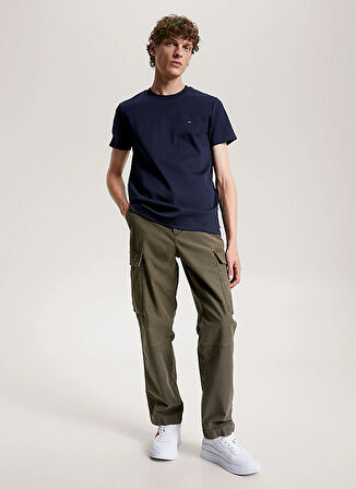 Tommy Hilfiger Bisiklet Yaka Mavi Erkek T-Shirt MW0MW33202DW5