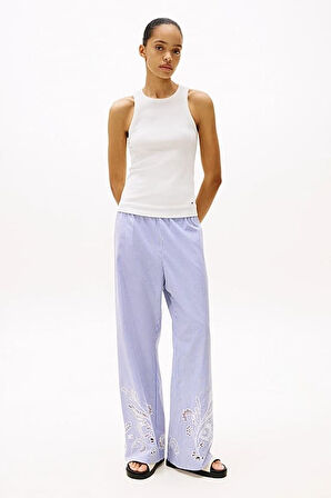 Kadın Th Ribbed Kolsuz T-Shirt - Ekru | M