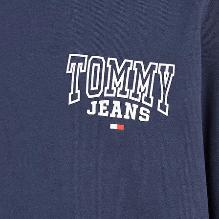 Tommy Jeans Bisiklet Yaka Mavi Erkek Sweatshırt DM0DM17157C87