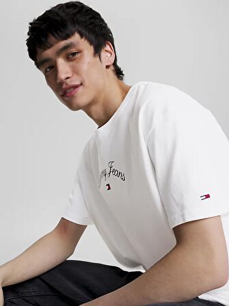 Tommy Hilfiger Tjm Rlx Curved Serıf Flag Tee Erkek Tişört