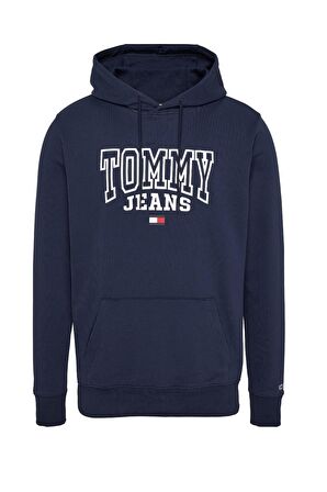 Tommy Jeans Kapüşon Yaka Mavi Erkek Sweatshırt DM0DM16792C87