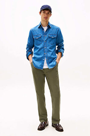 Erkek Chino Denton 1985 Pima Cotton Pantolon - Haki | 31/32