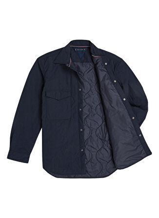 Tommy Hilfiger Slim Fit Düğmeli Yaka Mavi Erkek Gömlek MW0MW32856DW5