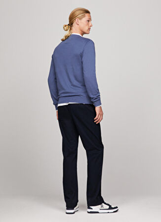 Bisiklet Yaka Slim Fit Mavi Erkek Kazak MW0MW32026C9T