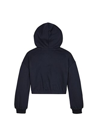 Tommy Hilfiger Düz Kız Çocuk Lacivert Sweatshırt CREST LOGO HOODIE