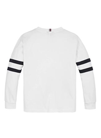 Tommy Hilfiger Baskılı Beyaz Erkek T-Shirt HILFIGER SCRIPT TEE L/S