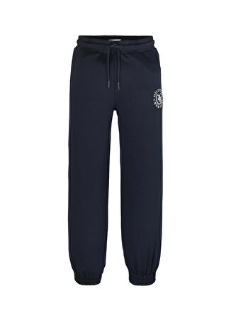 Tommy Hilfiger Lastikli Paça Lacivert Kadın Eşofman Altı CREST LOGO SWEATPANT