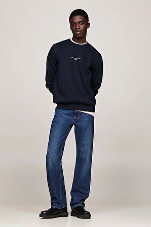 Erkek Yuvarlak Yaka Sweatshirt - Lacivert | XXL