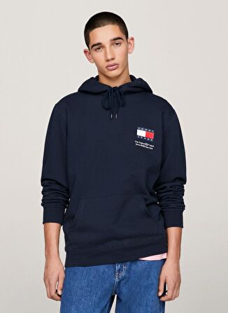 Tommy Jeans Kapüşon Yaka Lacivert Erkek Sweatshırt DM0DM18418C1G