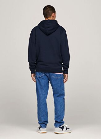 Tommy Jeans Kapüşon Yaka Lacivert Erkek Sweatshırt DM0DM18418C1G