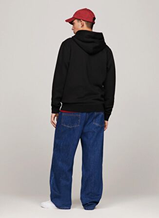 Tommy Jeans Kapüşon Yaka Siyah Erkek Sweatshırt DM0DM18418BDS