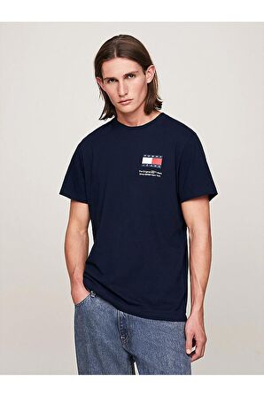 TOMMY JEANS ERKEK SLIM ESSENTIALENTIAL FLAG T-SHIRT EXT