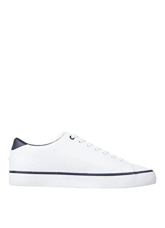 Tommy Hilfiger Beyaz Erkek Sneaker TH HI VULC CORE LOW LEATHER