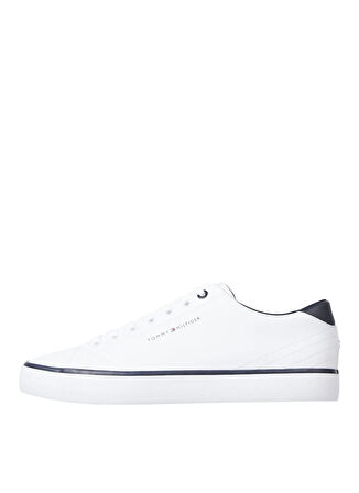 Tommy Hilfiger Beyaz Erkek Sneaker TH HI VULC CORE LOW LEATHER
