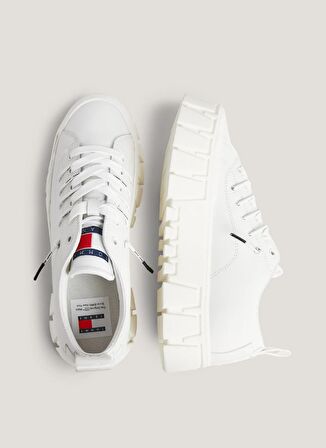 Tommy Hilfiger Ekru Kadın Deri Sneaker EN0EN02419YBL