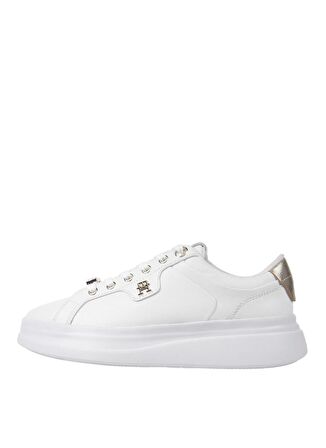 Tommy Hilfiger Beyaz Kadın Deri Sneaker FW0FW077800K7
