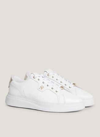 Beyaz Kadın Deri Sneaker FW0FW077800K7