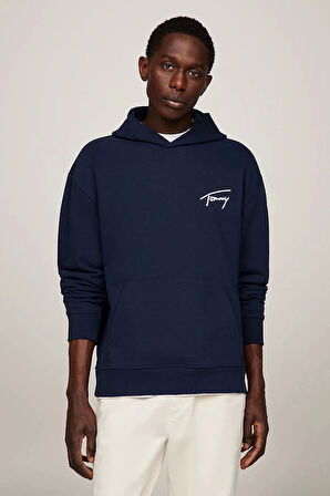 Tommy Hilfiger Erkek Signature Lacivert Sweatshirt