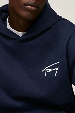Tommy Hilfiger Erkek Signature Lacivert Sweatshirt