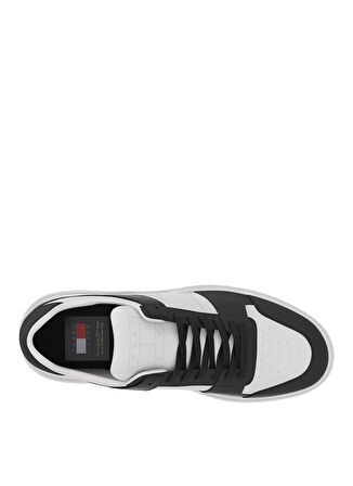 Tommy Hilfiger Siyah - Beyaz Erkek Deri Sneaker THE BROOKLYN LEATHER