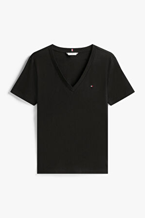 Kadın Slim Cody V-Yaka Kısa Kollu T-Shirt - Siyah | XS