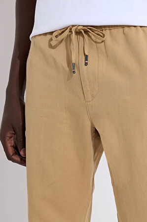 Tommy Hilfiger CHINO HARLEM PO DRWS CO LINEN Erkek Bej Pantolon MW0MW34533RBL