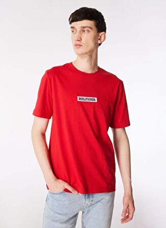 Tommy Hilfiger Bisiklet Yaka Kırmızı Erkek T-Shirt MW0MW34373