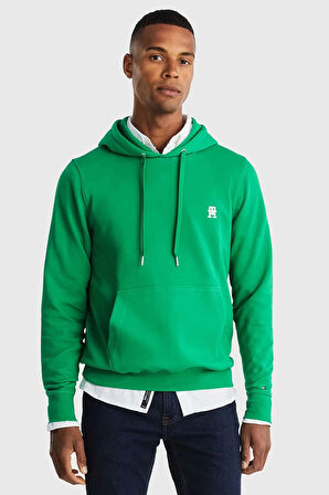 Tommy Hilfiger Erkek Monogram Yeşil Hoodie