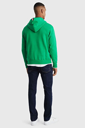 Tommy Hilfiger Erkek Monogram Yeşil Hoodie