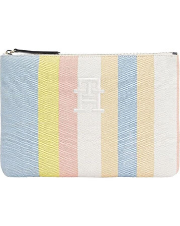 Tommy Hilfiger Th Beach Pouch Stripes Kadın Clutch