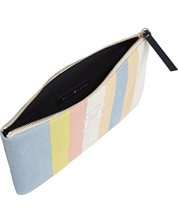 Tommy Hilfiger Th Beach Pouch Stripes Kadın Clutch