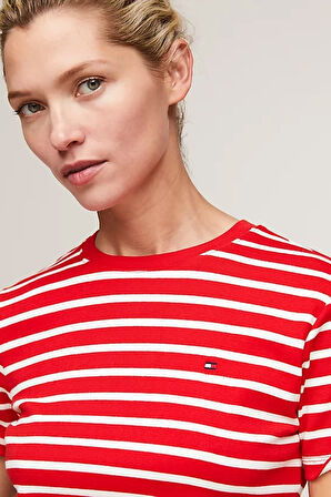 Kadın NEW SLIM CODY C-NK SS T-Shirt-Kırmızı | S