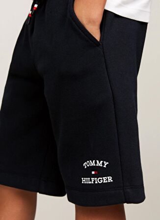 Tommy Hilfiger Lastikli Bel Normal Lacivert Erkek Şort TH LOGO SWEATSHORTS